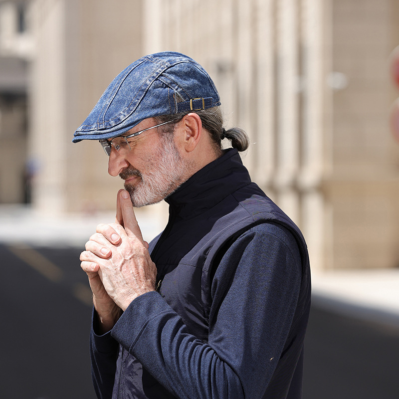 Denim boina de los hombres casquillo del sombrero ocasional retro al por mayor primavera y otoño sombrero delantero sombrero de las mujeres