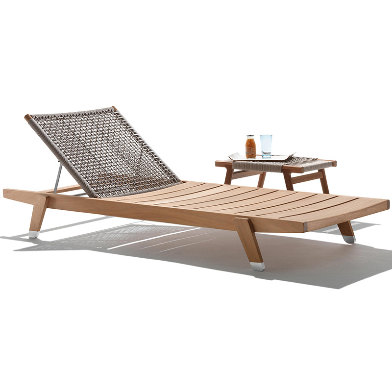 Al Aire Libre de madera maciza acostado ocio impermeable protector solar Club Hotel Villa piscina jardín antiséptico reclinable madera