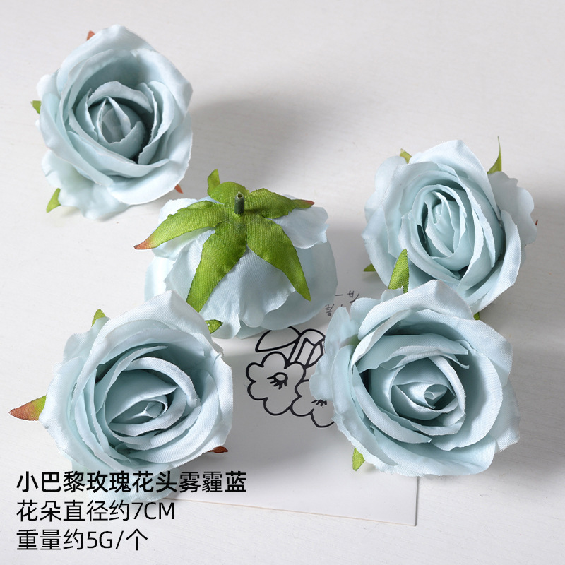 Simulación de flores azules DIY accesorios de cabeza de flores material de boda flor de flor flor flor de flor flor flor de pecho de flor de cabeza pared en el viento