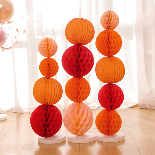 Wedding engagement honeycomb ball pillars floating decorations for both parties' wedding room bedroom wedding room decoration set
