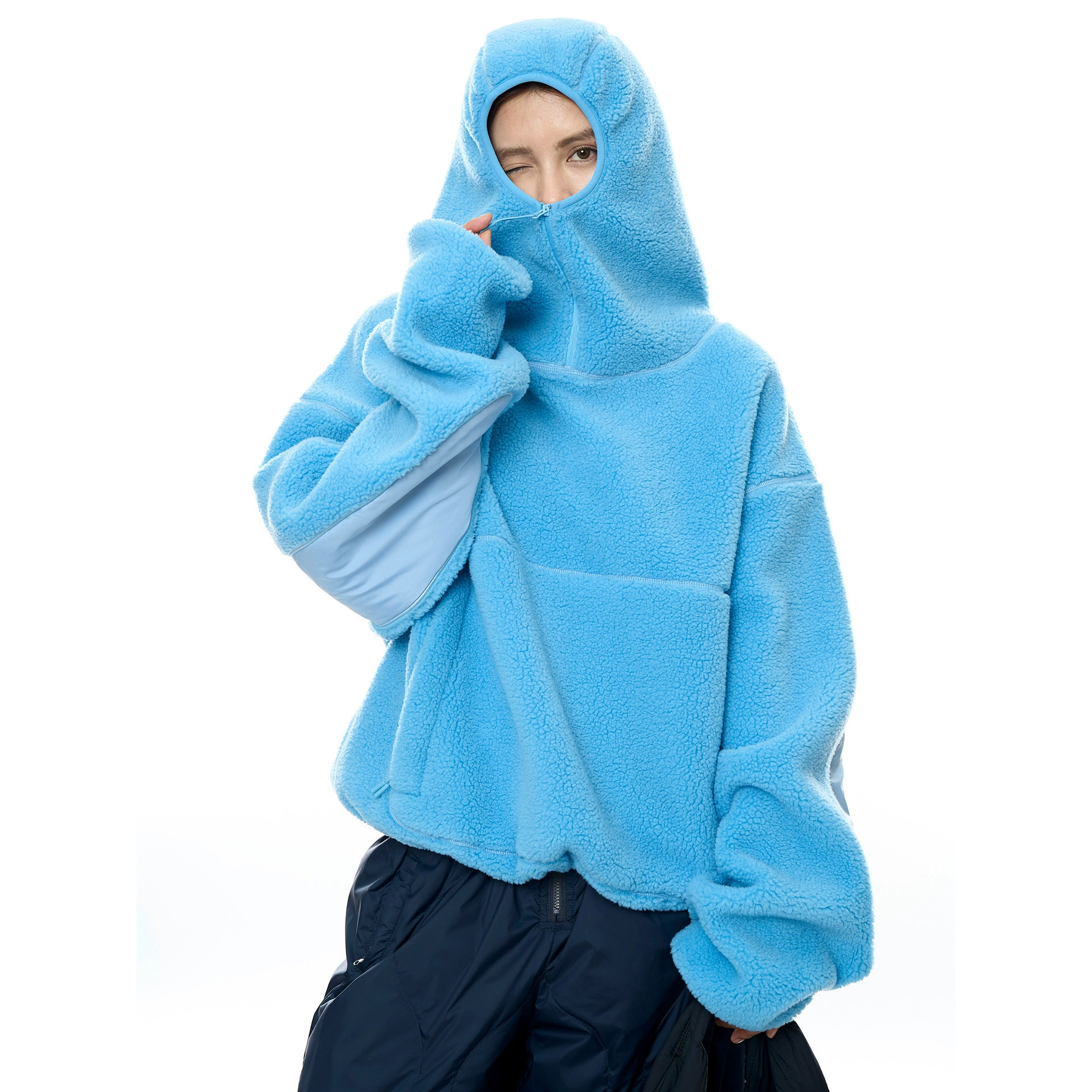 Зимние новые корейские повседневные ветрозащитные шапки ягненка толстый теплый топ женский