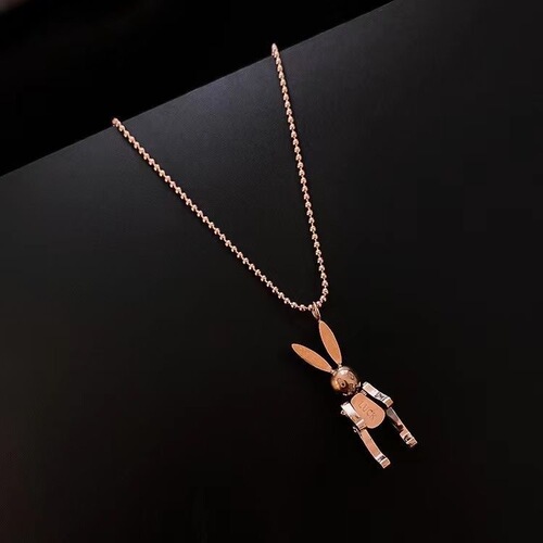Exquisite rabbit titanium steel necklace female Internet celebrity temperament sweater chain long new style simple fashion trend versatile clavicle chain