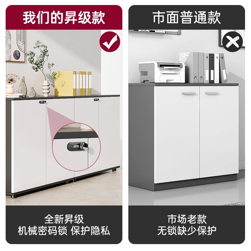 Gabinete de archivos Gabinete lateral de escritorio de oficina Gabinete lateral de piso Gabinete de almacenamiento de archivos impresora Locker Locker de datos Locker