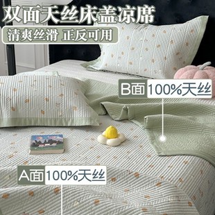 Double-Sided Modal Tencel Bed Cover Single Piece Summer Cool Lyocell Tatami Bed Sheetss Ice Silk Mat Three-Piece Set