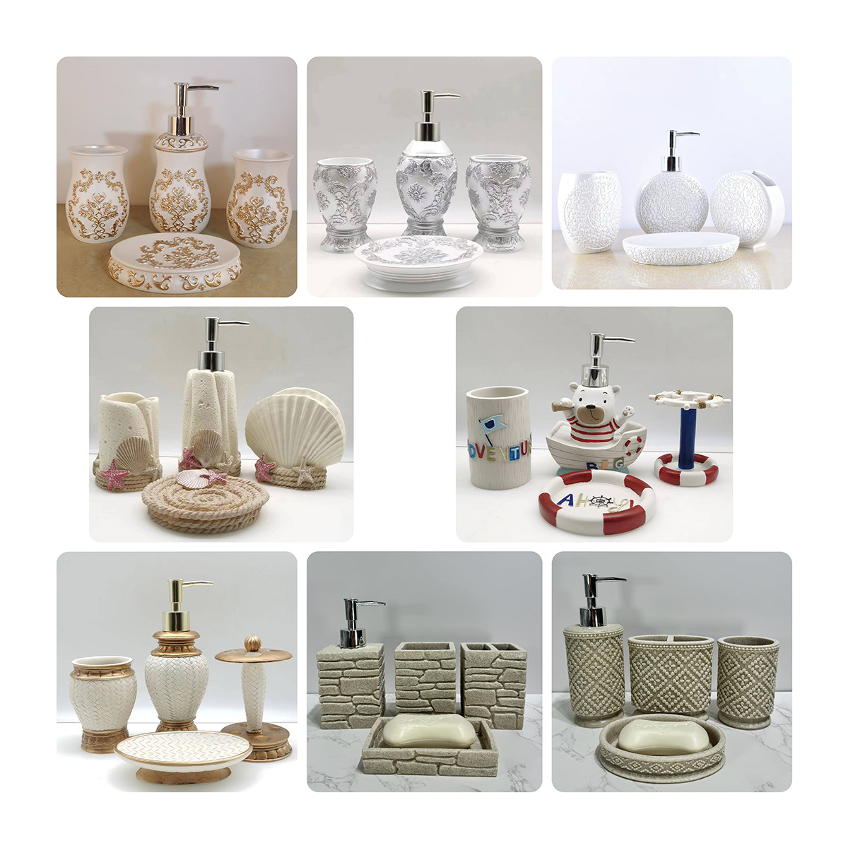 Juego de baño de resina DZ Juego de baño de cuatro piezas de cinco piezas de seis piezas