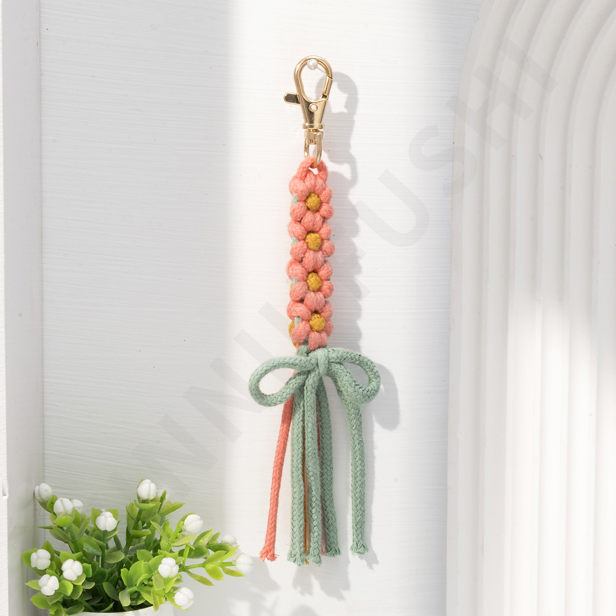 12g Weight Bag Pendant, Keychain Classification 1 Piece Quantity Casual, Daily Occasion Pure cotton Material Bow Knot Pattern Women's Gender Cute, Modern Style Style Cute Modern Style Bow Knot Pure Cotton Women's Bag Pendant Keychain 2