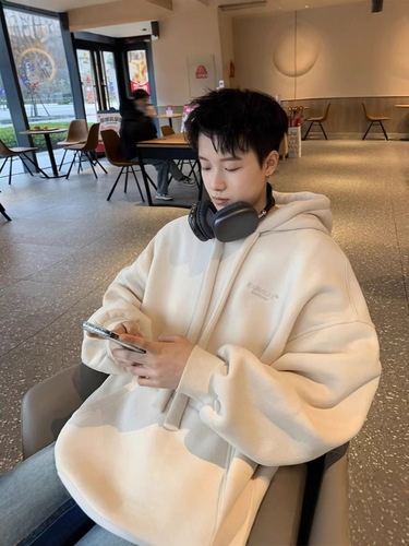 Men's Heavyweight Hooded Sweatshirt New Arrival Autumn/Winter Padded Top American Style Trendy Brand Loose Men's Outerwear