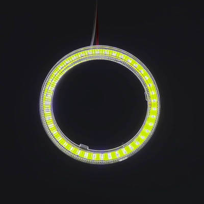 Cross-Border Car Led Headlight Cob Angel Eye Aperture Decorative Devil Eye Highlight Daytime Running Light Fog Light Car Light Modification (Fog lamp) - white-40mm
