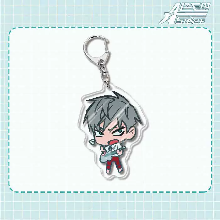 Acrylic keychain (Alien Stage) Mizi Sua, double‑sided 6 cm, metal ring & clasp