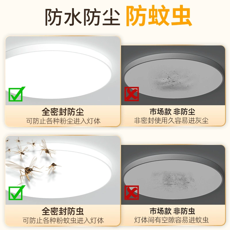 LED ультратонкая квадратная потолочная светодиодная лампа с индукцией, три цвета, датчик присутствия