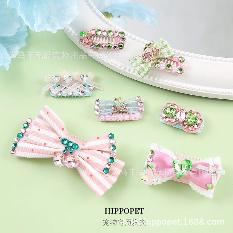 Украшения для заколки для волос домашних животных Оригинальная весенняя серия вишни