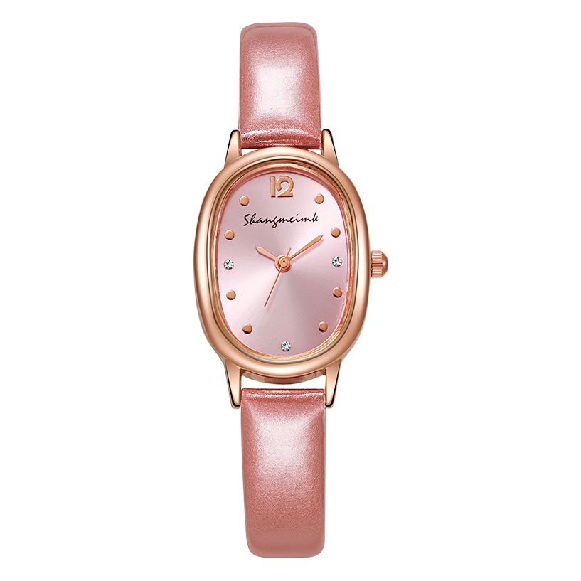 Nuevo elegante retro simple oval estudiante reloj nicho alto sentido de las mujeres reloj cinturón de cuarzo reloj de las mujeres al por mayor