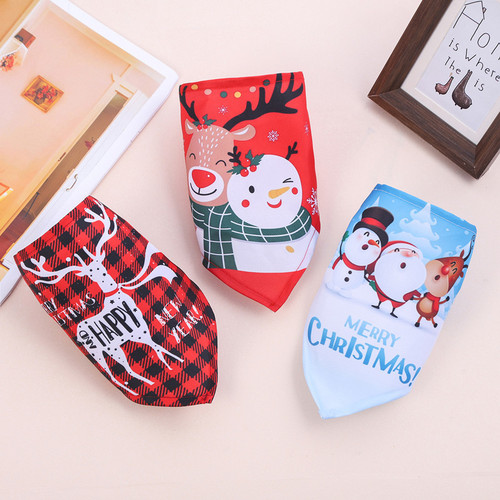 Cross-border Halloween pet towels Christmas dog triangle scarf cat scarf dog drool towel wholesale