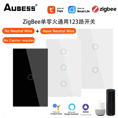 Tuya Graffiti Smart 123 Road Panel Switch Zigbee Черно -белый одиночный огненный Zero -Fire Universal не требует контактов конденсатора