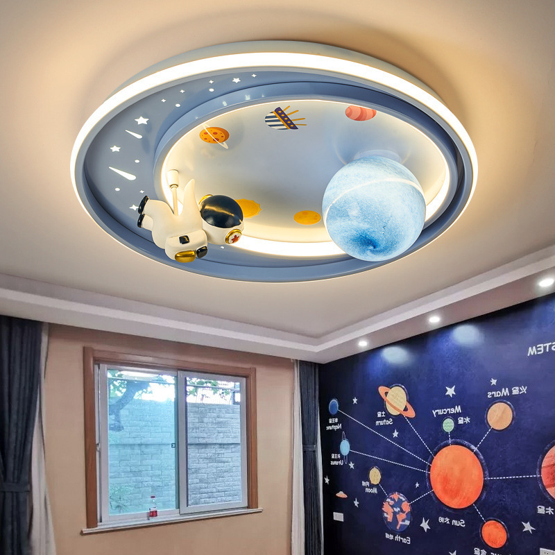 Children's room lamp boy's room lamp cartoon astronaut spaceman lamp girl's bedroom led ceiling lamp Children's room lamp boy's room lamp cartoon astronaut spaceman lamp girl's bedroom led ceiling lamp