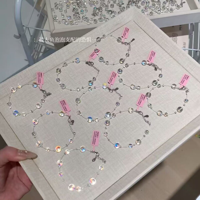 Factory Direct Sales [Mermaid Bubble] Niche Design Shijia Crystal Pearl Huazi Super Shiny Bracelet for Girlfriend Cross-Border