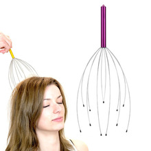 跨境不锈钢12爪八爪鱼头部按摩器钢丝灵魂提取头皮按摩爪亚马逊