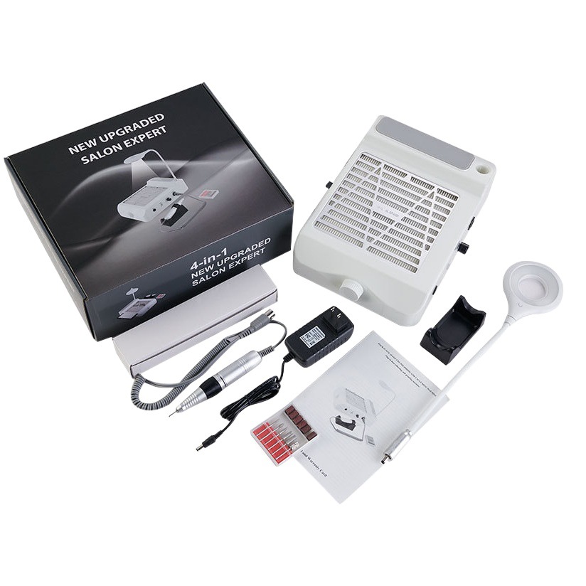 Máquina de pulir de uñas multifuncional de estilo japonés aspiradora de iluminación Cuatro en Uno de alta potencia almohada de mano amoladora de uñas para manicura