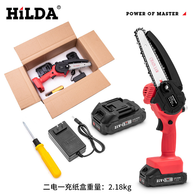 Hilda en stock Nuevo Hogar eléctrico cadena Sierra registro jardín batería de litio sierra eléctrica herramientas eléctricas al por mayor