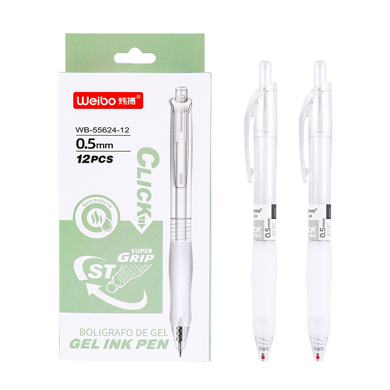 威博文具 練習用ペン 速乾性ゲルインクペン 速乾性サインペン プッシュ式STチップ 透明ペン プッシュ式 学生試験用|undefined