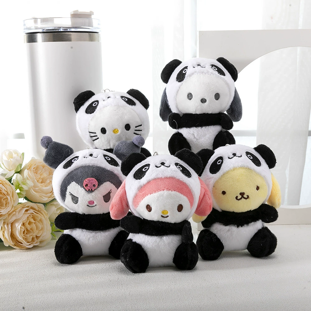 Санрио превращается в плюшевую подвеску для ключей панды куклу Куроми