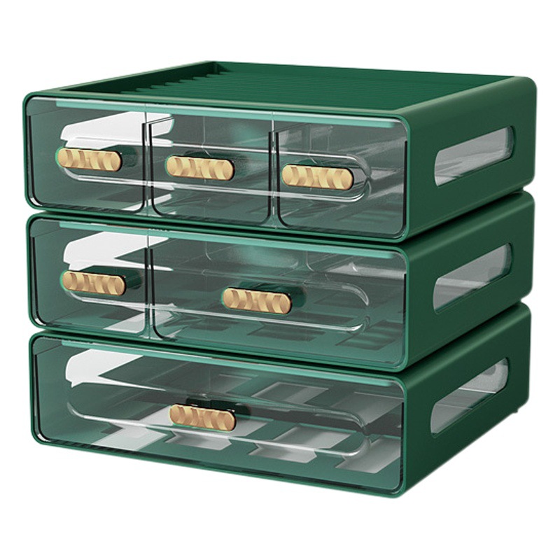 Caja de almacenamiento de escritorio apilable con cajones, diseño creativo de múltiples capas