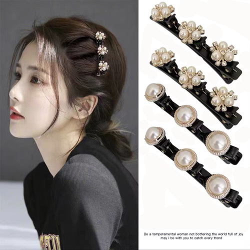 Double-layered bangs braided hair clip for women, new versatile forehead side broken hair clip hair clip, headwear hair twister