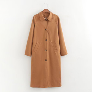 Cross-border cross-border 2024 autumn Europe and the United States cross-border women's street fashion leisure check cloth trench coat coat 055