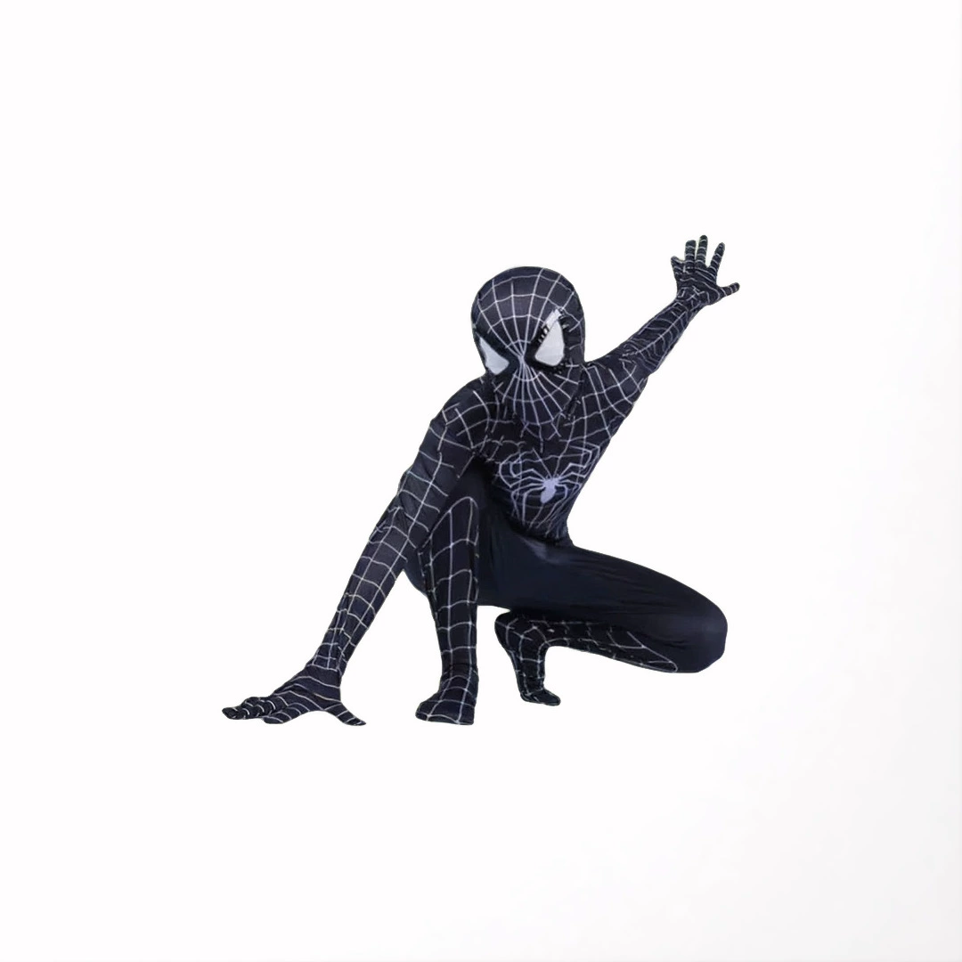 Костюм Человека-паука, классический черный, облегающий, для косплея, для детей и взрослых, версия для ролевых игр