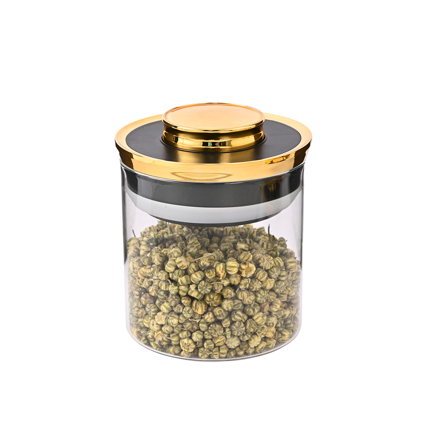 Lujo ligero hoja de ginkgo hogar alimentos té vidrio sellado tarro cocina a prueba de humedad productos secos grano sellado tarro
