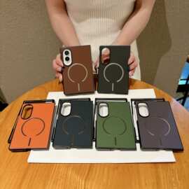 新适用三星GalaxyZFold8折叠屏纯色贴皮纹磁吸8Ultra个性简约手机
