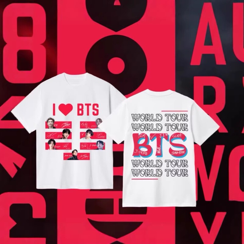 Bts 2026 Arirang Tour Retro T-Shirt Pure Cotton Loose Fit Large Size Fan Support Short Sleeve Men's Bts 2026 Arirang Tour Retro T-Shirt Pure Cotton Loose Fit Large Size Fan Support Short Sleeve Men's