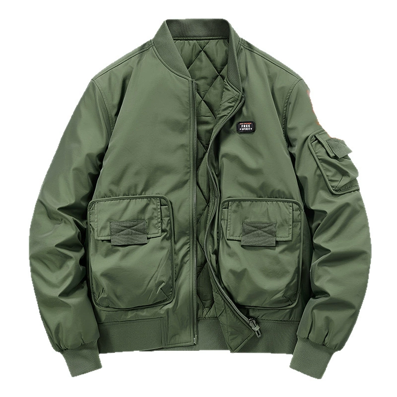 Double-sided keep warm set for leisure, demi-season down jacket, increased thickness