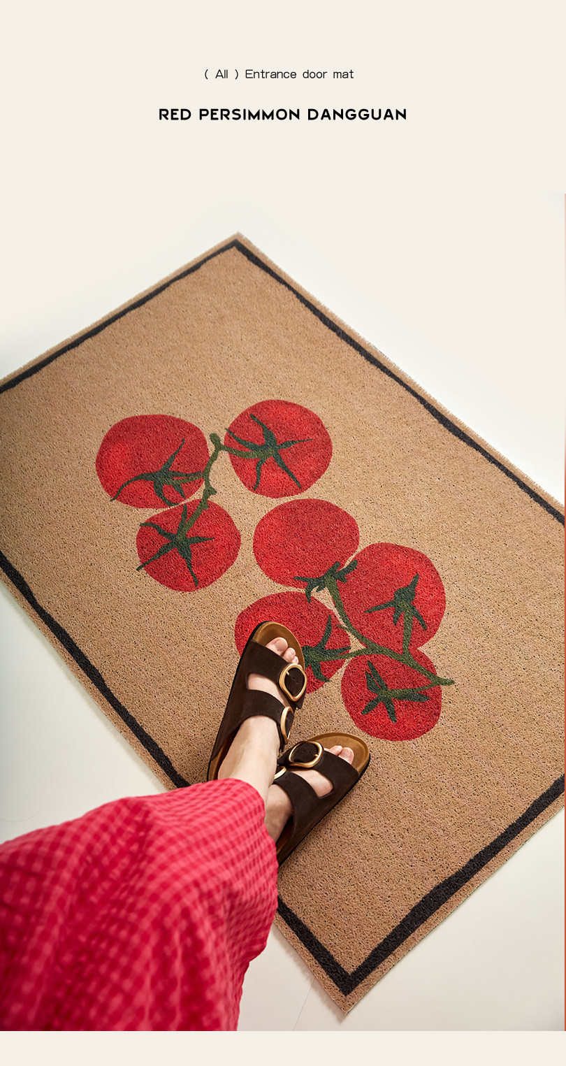 Entrance door mat with a light luxury and high-end feel, vintage style, dirt-resistant, non-slip, washable PVC loop mat for the foyer entrance