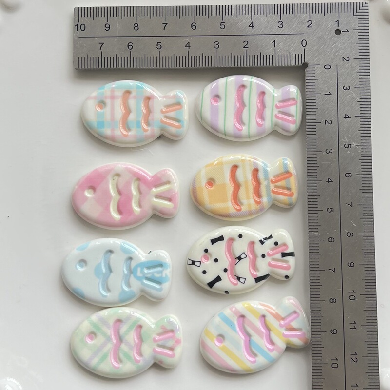 新しい女の子クリーム色の魚アクセサリー DIY 帽子クリーム接着剤携帯電話ケースアクセサリージュエリー装飾冷蔵庫マグネット|undefined
