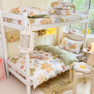 Back-To-School Season Student Pure Cotton Dormitory Three-Piece Set 100 Cotton Single Bunk Student Set Bedding Wholesale