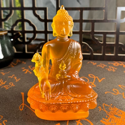 Car ornaments pharmacist Buddha Car ornaments - orange-medicine-buddha-12cm