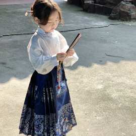 清仓不退不换【理性下单】女童秋季汉服刺绣衬衫+马面裙