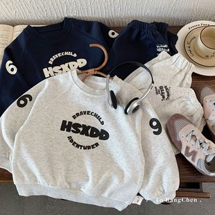Bangcheng Children's Suit 2025 Autumn New Korean Version Boys Letter Sports Two-Piece Set Boys Autumn Clothing Trendy Wholesale