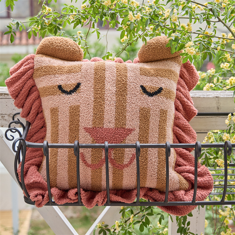 Ruijing Textile Cute Style Striped Lion Core Pillow Soft Plush…