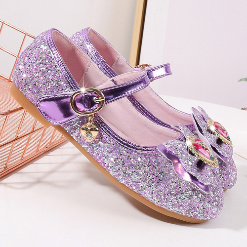 Princess Shoes for Girls Spring and Autumn Season Middle Children Soft Sole Single Shoes Baby Children Crystal Shoes Girls Children's Elsa