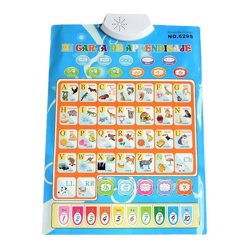 Spanish English bilingual audio wall chart children's voice audio wall chart early education puzzle infant and toddler toy 
