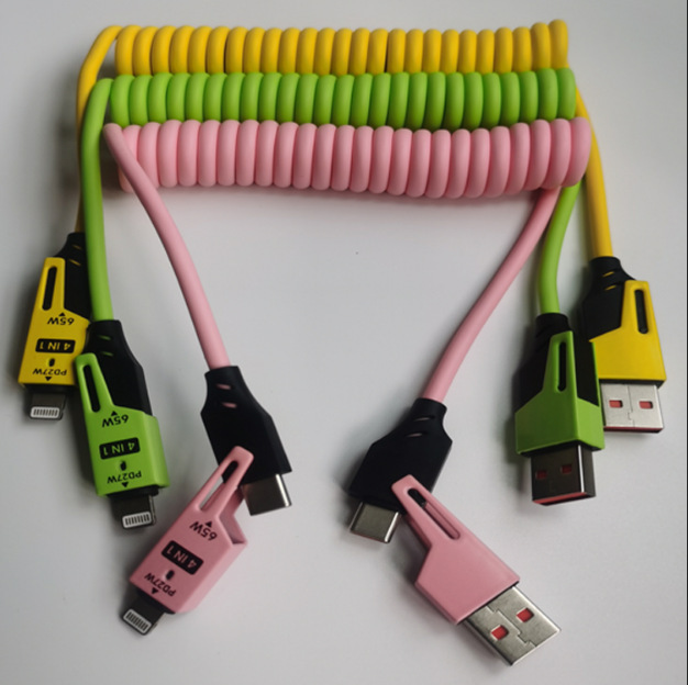 二モップ二バネデータ線PD65W速充線四合一車載充電線はアップル華為に適用される|undefined