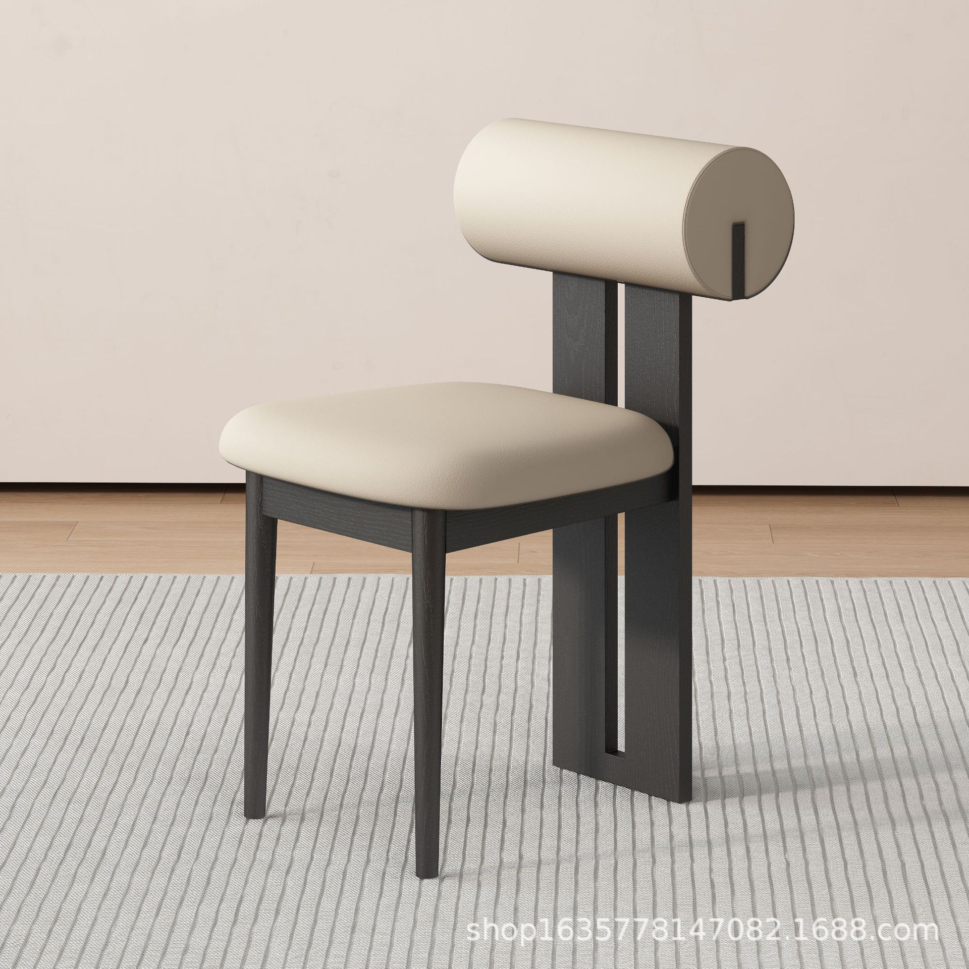 Silla de comedor de madera maciza medieval francesa retro silla de respaldo doméstica diseñador nórdico silla de hipopótamo casual fábrica de origen
