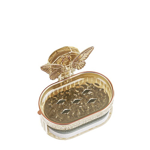Butterfly suction cup soap dish household wall-mounted hole-free draining soap dish sponge bathroom shelf soap holder