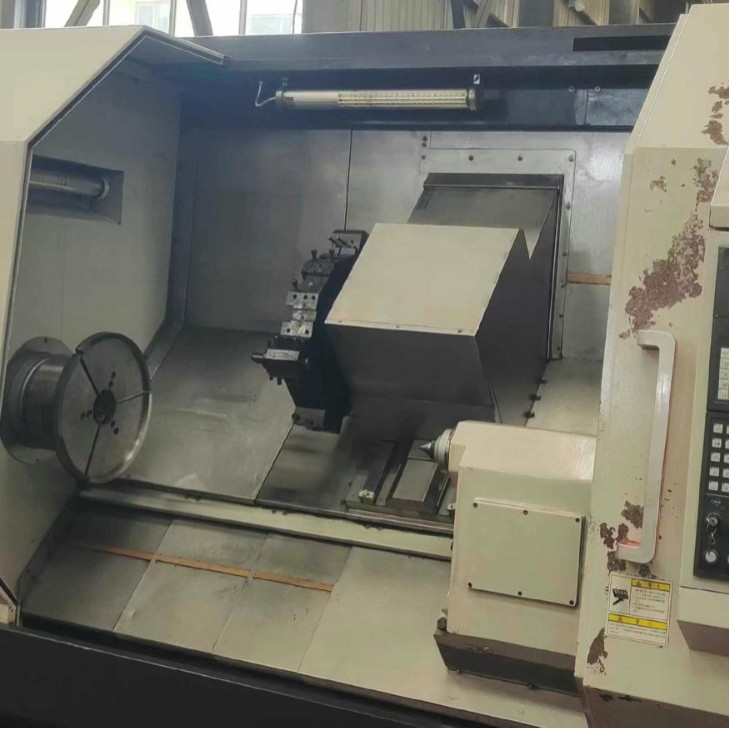 转让沈阳HTC50100n数控斜身车发那科Oi-TD系统12寸卡盘