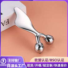 新品双珠海豚刮痧板 面部提拉紧致V脸美容按摩棒 手持金属刮痧仪