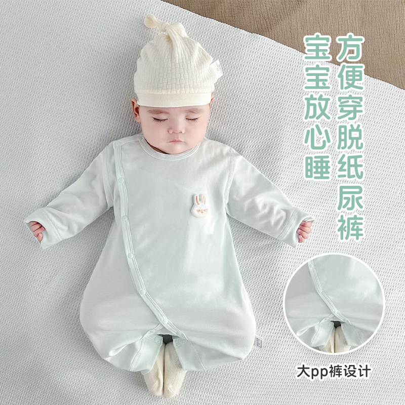 赤ちゃんのワンピース新生児純綿a類の服装春秋百日満月初生の赤ちゃんの服が偏っている