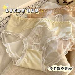 中国風の高見えレース通気性のある大きいサイズの女性用下着、ヒップアップ、ミッドウエストメッシュ、シームレスなヌード感の女性用ブリーフ