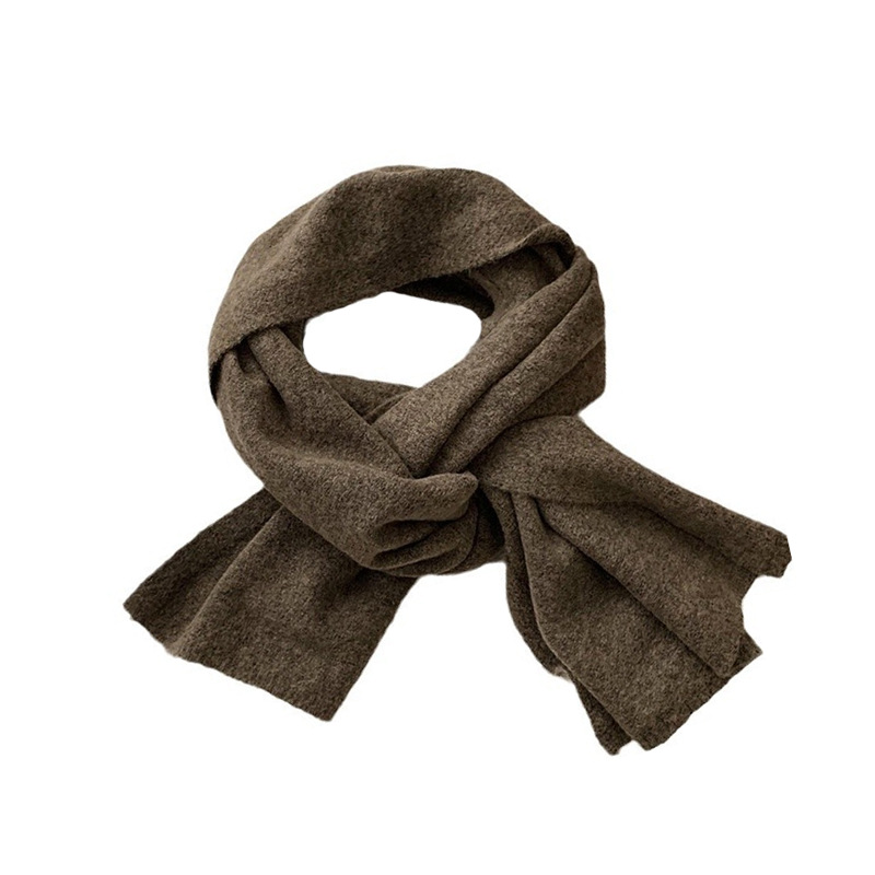 Nuevo otoño y invierno bufandas de punto de color sólido para mujeres coreanas simple versátil grueso caliente estudiantes parejas de cuello buñuelo